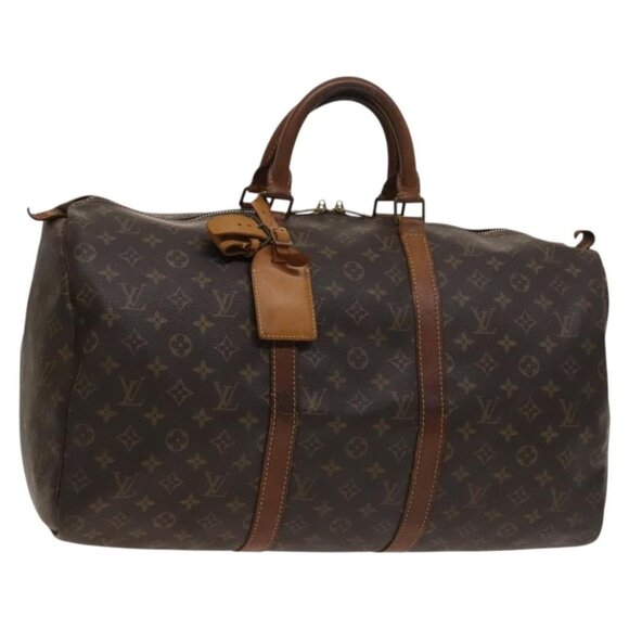 LOUIS VUITTON Monogram Keepall 55 Boston Bag M41424 LV Auth 123237 - Picture 1 of 16
